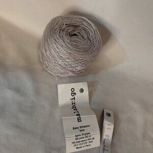 Malabrigo Baby Silk Alpaca Lace Yarn Pearl Silver Gray 40g